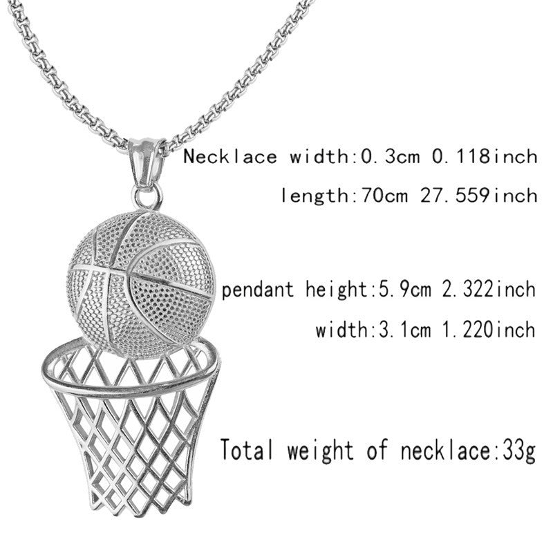 Basketball Frame Pendant Hip Hop Creative Necklace