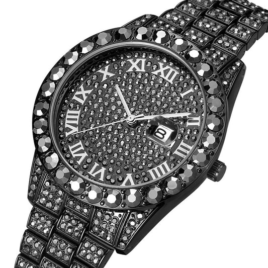 Diamond waterproof quartz watch