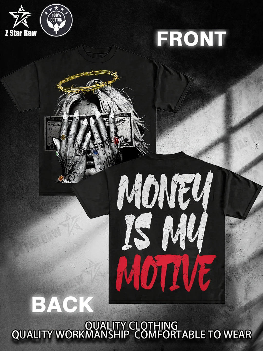 Money Is My Motive Angel Girl Tee