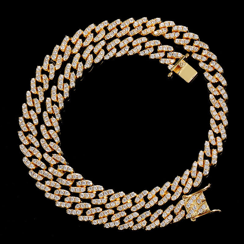 Zircon Cuba chain men's and women's simple hip-hop Necklace