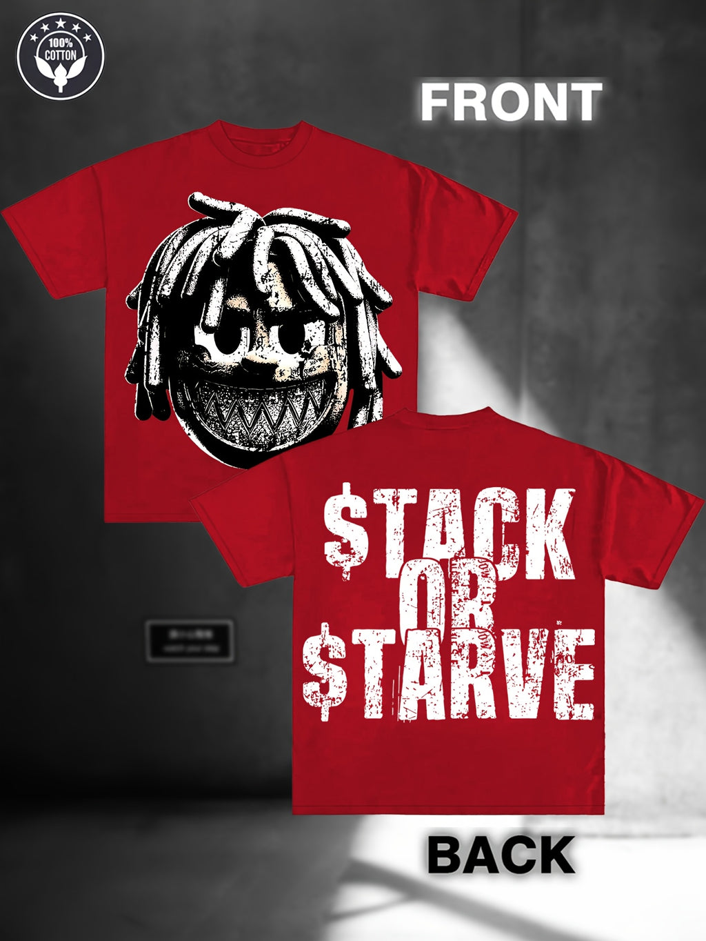 Stack Or Starve Cartoon Boy Tee