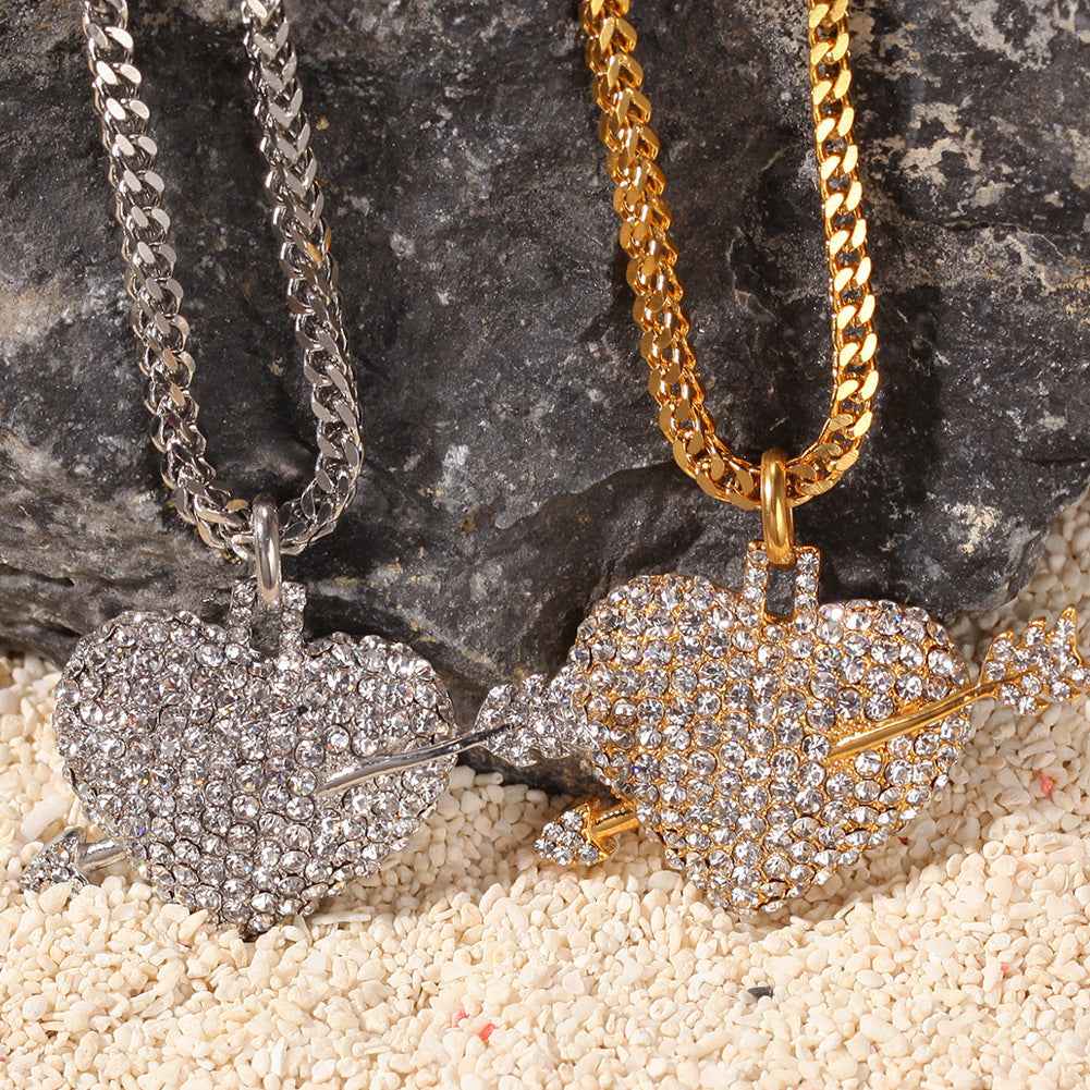 Hip Hop Stainless Steel Full Rhinestone Pendant