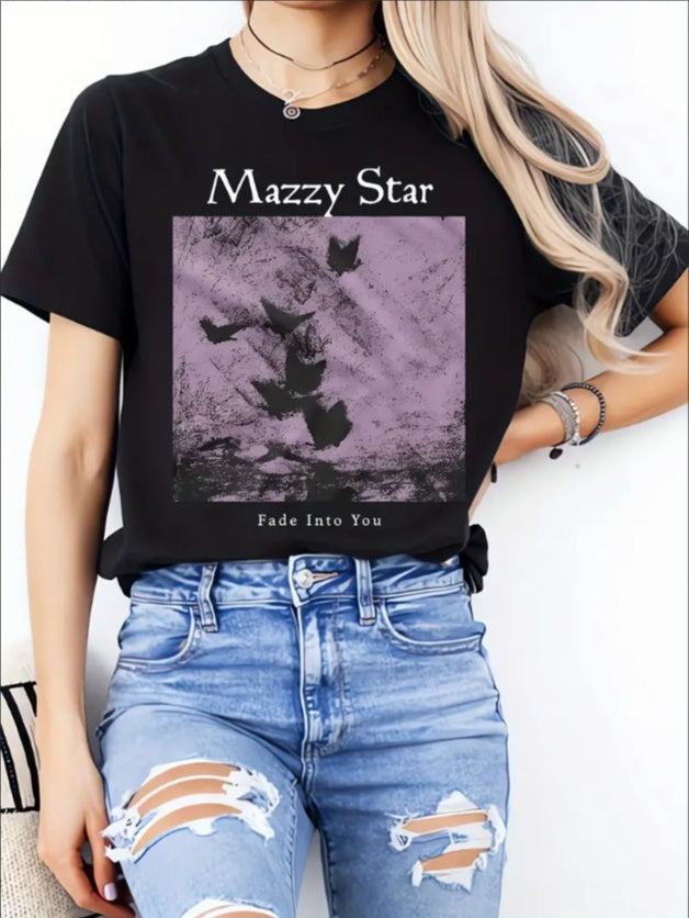 Mazzy Star Ladies' Casual Loose Short Sleeves, T-shirts, Basic Tops, Unique Rest, Holiday Gifts Are Preferred, Suitable For Women's Wear In Spring And Summer, Teenagers And Girls