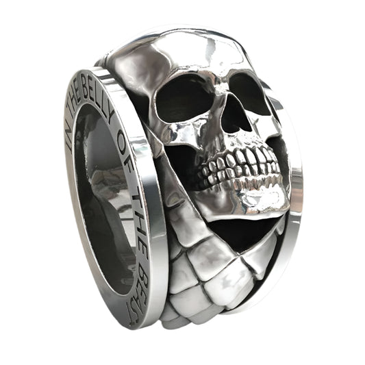 Creative Hip-Hop Style Skull Ring Popular Men's Hand Jewelry In Europe And America