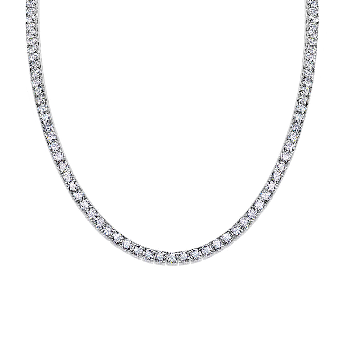 Mossanite Diamond Inlaid Tennis Chain Certified S925 Silver Luxury Fashion Necklace