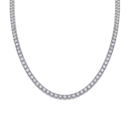 Mossanite Diamond Inlaid Tennis Chain Certified S925 Silver Luxury Fashion Necklace