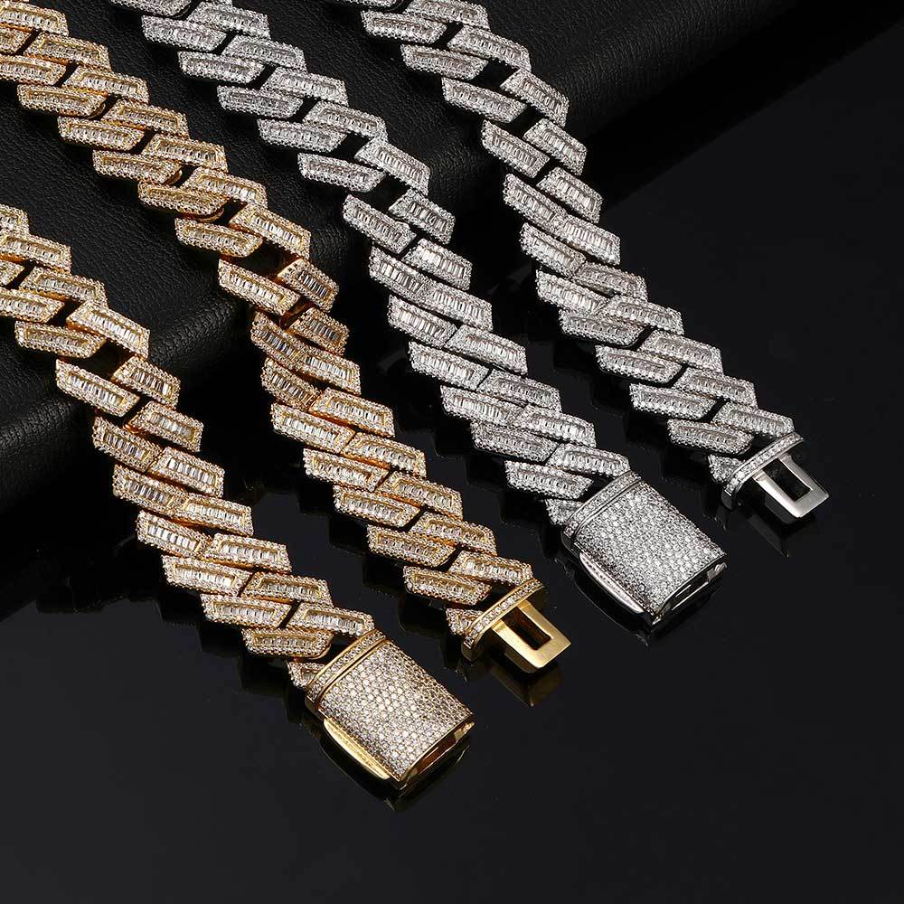 Hip Hop 18mm Double Row Diamond Cuban Chain