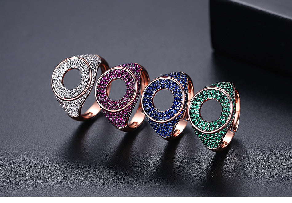 Fashion Hip Hop Ring Zircon Size Adjustable  Women's