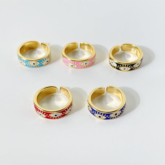 Hip Hop Fashion Gold Plated Oil Eye Ring