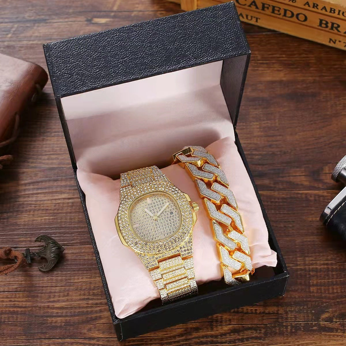 Gypsophila Steel Band Men's Hip Hop Style Punk Watch