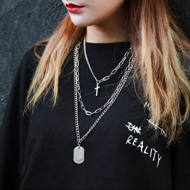 Multi-layer hip-hop necklace