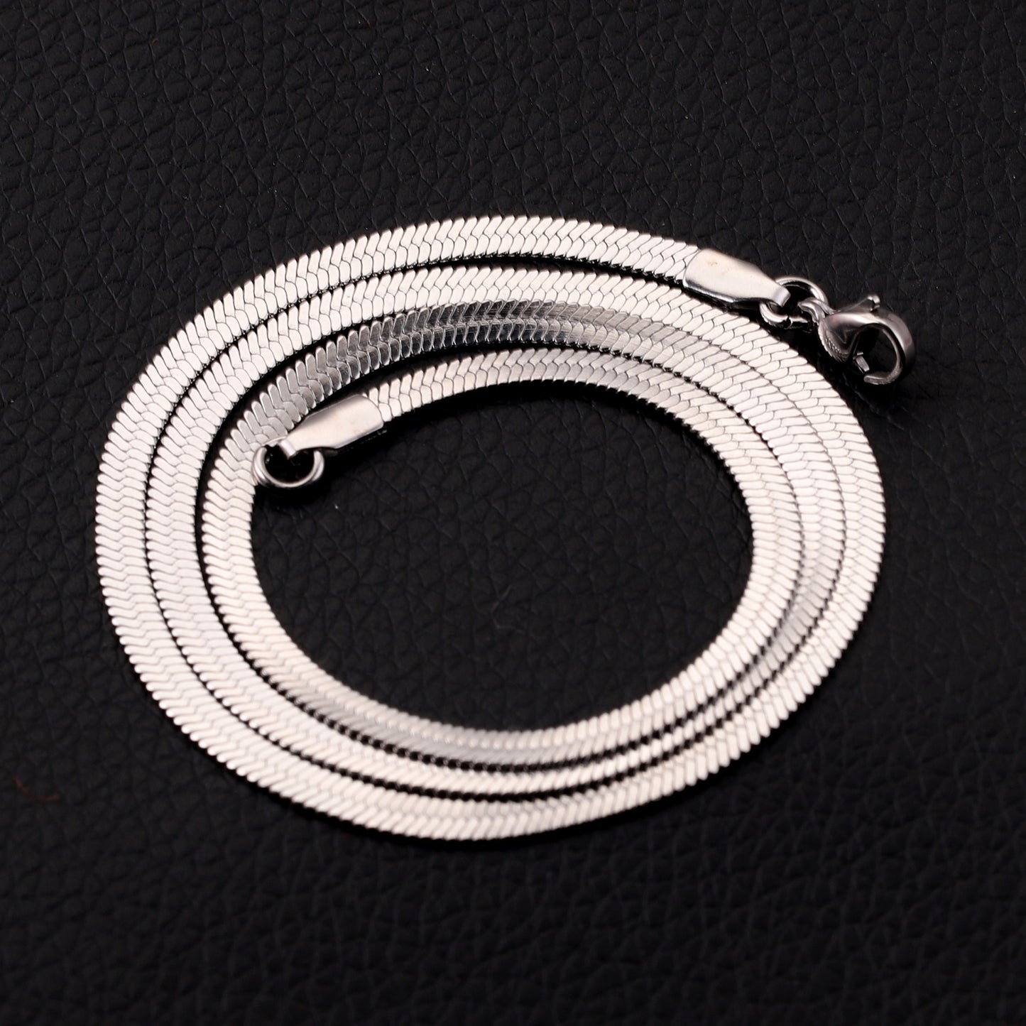 Stainless Steel Blades Necklace Flat Snake Chain Hip Hop Style