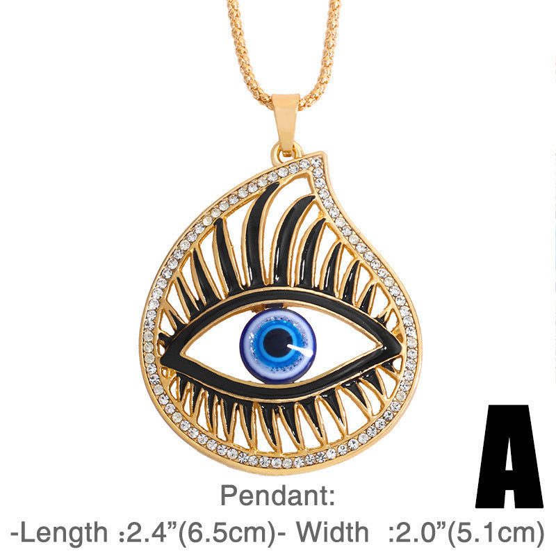 AS Jewelry Large Eyes Hip Hop Personality Necklace