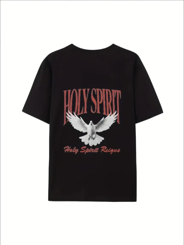 HOLY SPIRIT Ladies' Casual Loose Short Sleeves, Round Neck T-shirts, Basic Tops, Unique Rest, Holiday Gifts Are Preferred, Suitable For Women's Wear In Spring And Summer, Teenagers And Girls