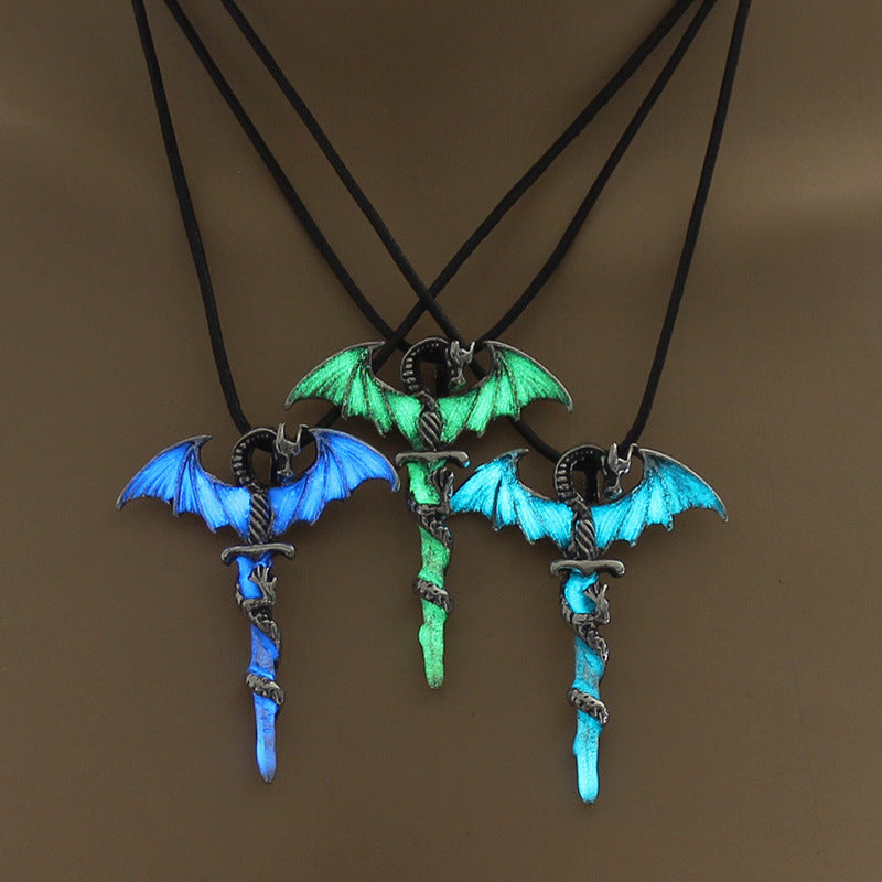 Glowing pterosaur luminous necklace