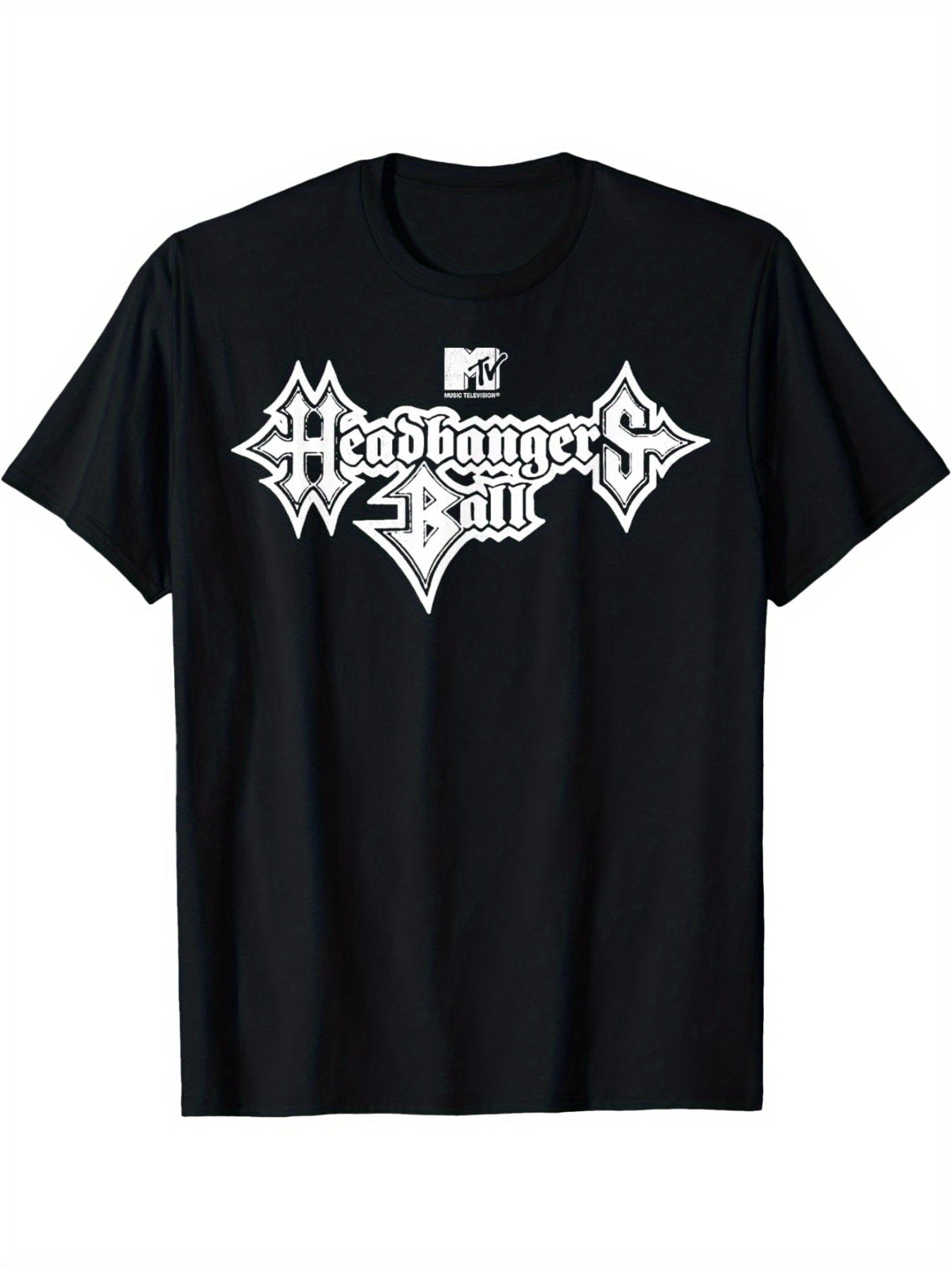 Headshot Ball Classic Fit, Round Neck, Short Sleeve Black Metal Text T-shirt