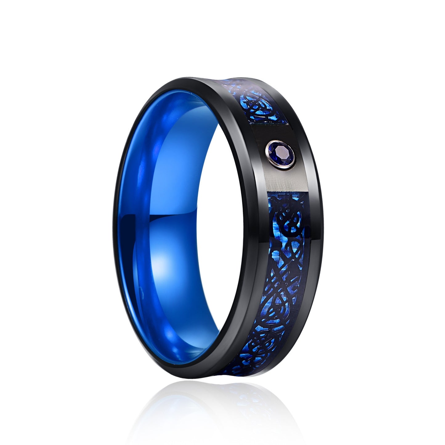 Tungsten Steel Stainless Steel Luminous Red Purple Green Ring