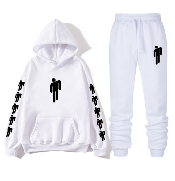 Hoodie print American singer Billie Eilish Hoodie men and women Harajuku hip hop Brilie Eilish sweatshirt set pants