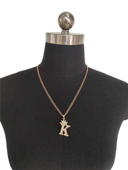 Iced Out Alphabet Necklace