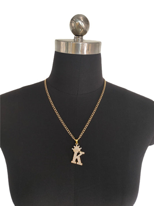 Iced Out Alphabet Necklace