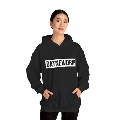 DATNEWDRIP Classic Streetwear Graphic Hoodie White Bar Logo