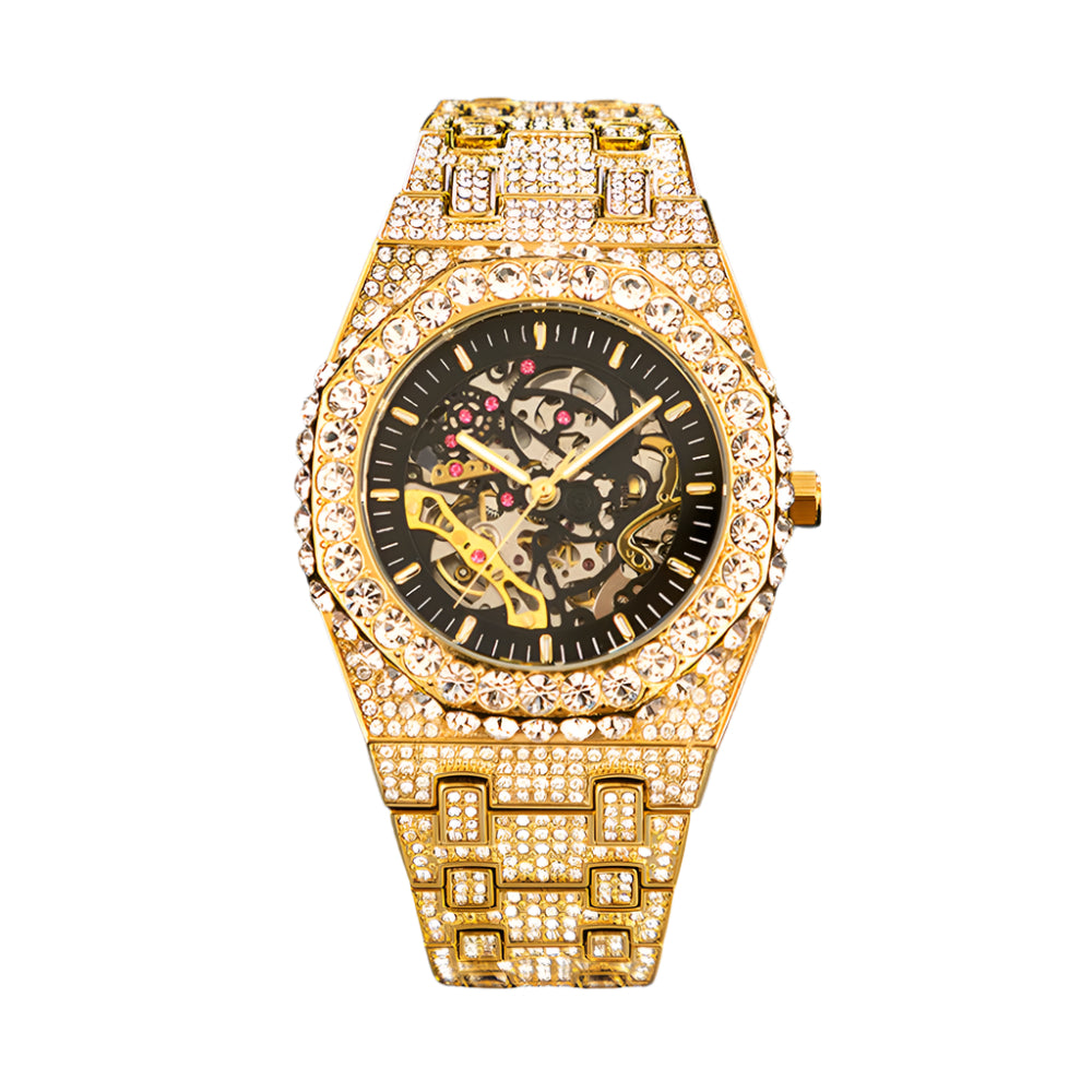 Full Diamond Hip Hop Party Automatic Hollowing Mechanical Watch