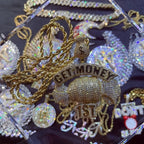DATNEWDRIP Iced Out Get Money 1st Pendant