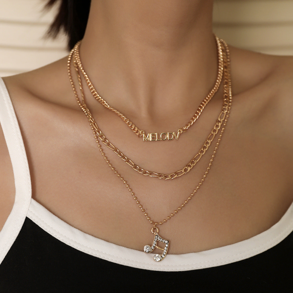 Multilayer Necklace Hip Hop Metal Thick Chain Long Clavicle Chain