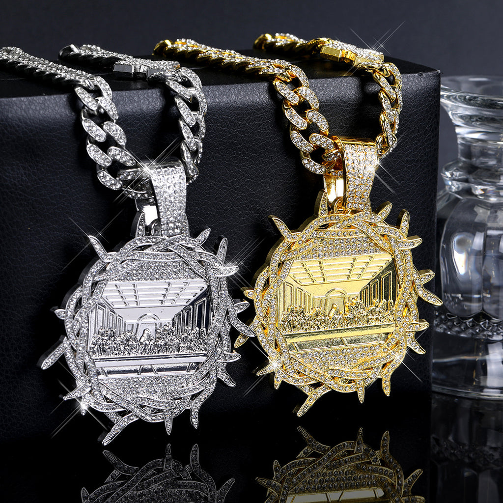 DATNEWDRIP Iced Out Thorned Last Supper Pendant