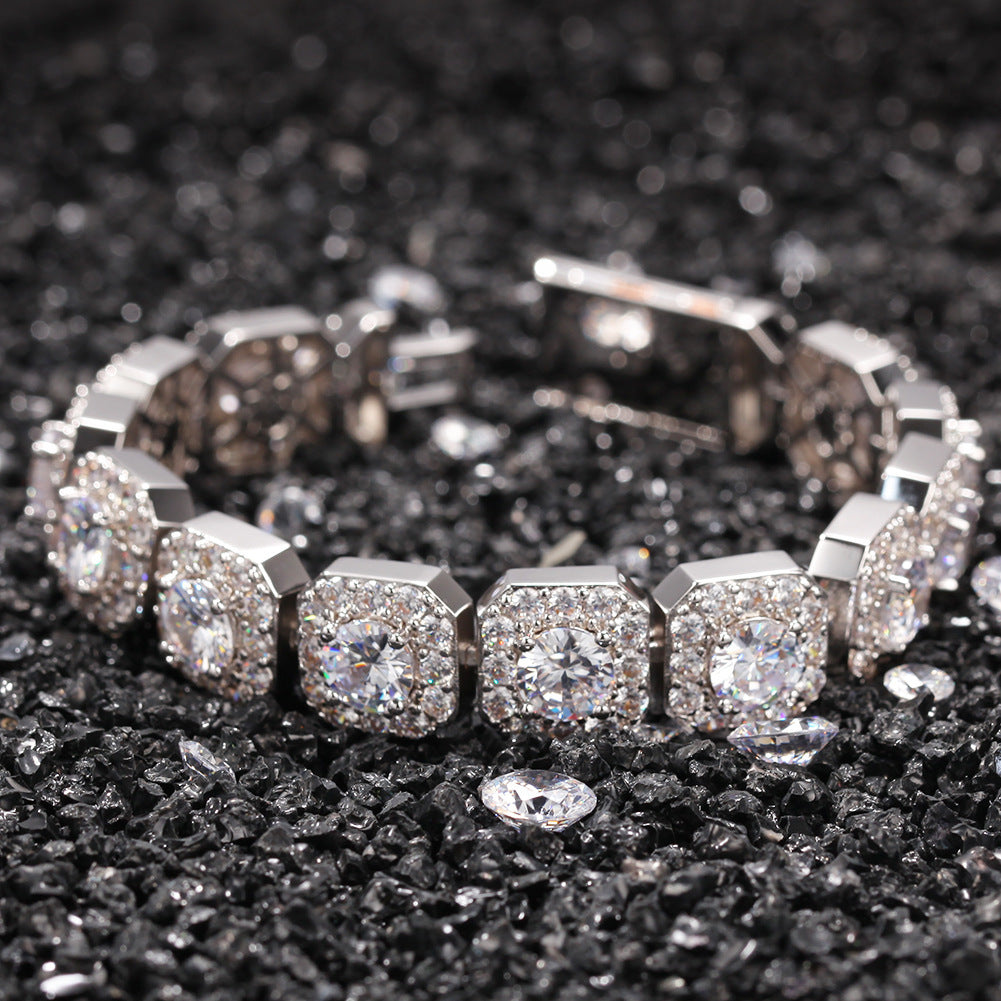 Hip Hop Bracelet High Quality Micropaved Zircon Geometry