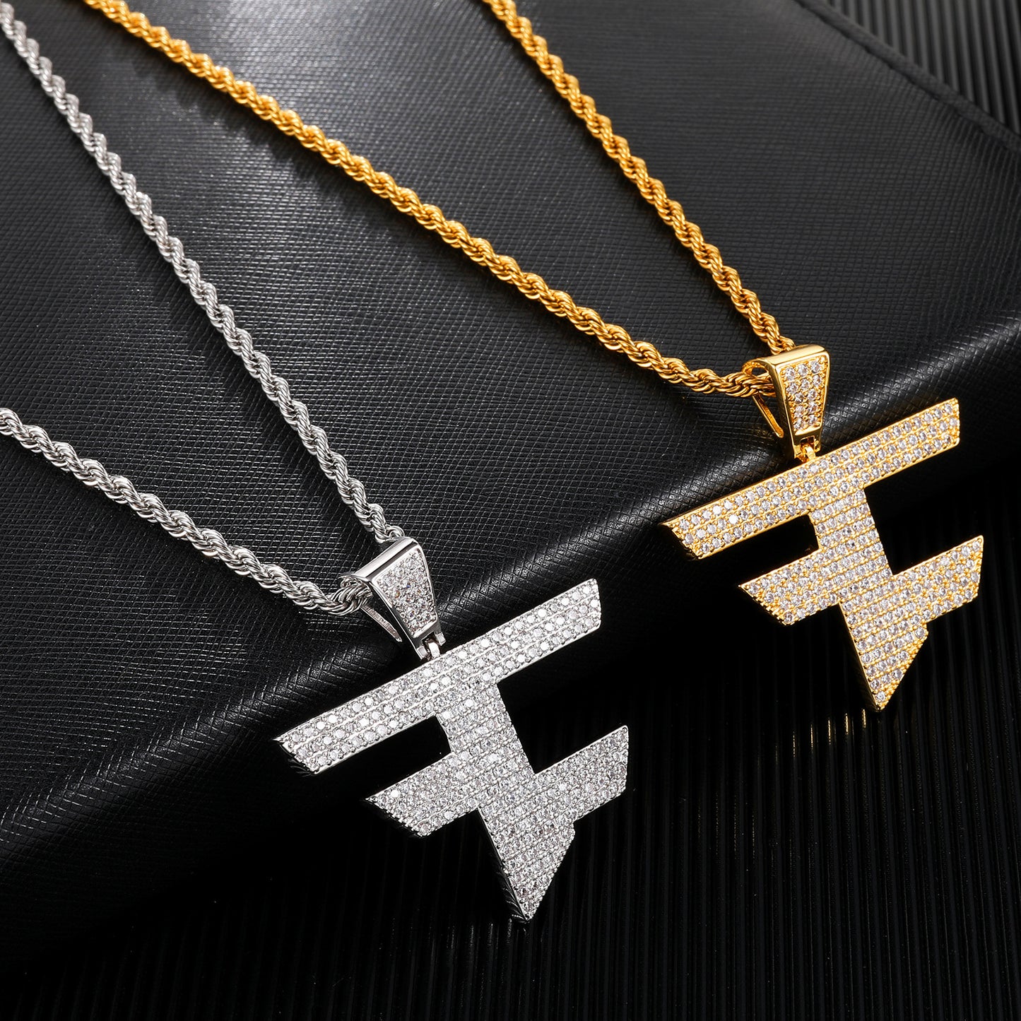 Hiphop Cross Border Fashion Brand Hip Hop Copper Micro Inlaid Faze Ban Zircon Pendant