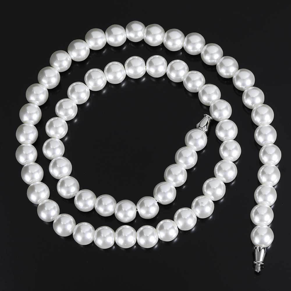 Simple High-grade Personalized Hip Hop Jewelry Pearl Necklace Ornament Women