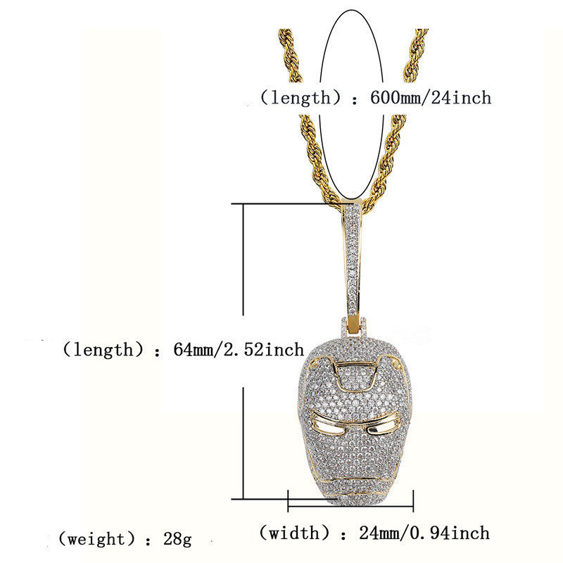 Cartoon Pendant Full Of Zirconium Hip Hop Necklace