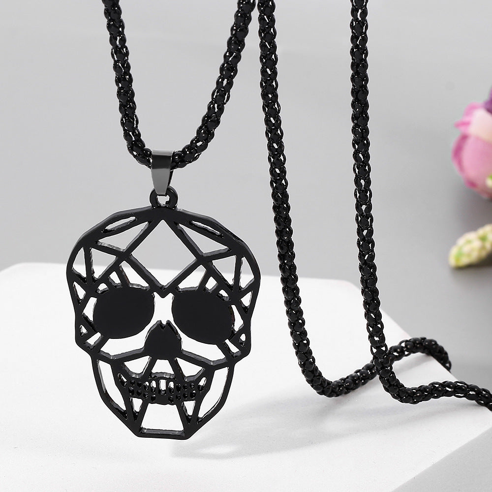 Hip Hop Rock Skull Necklace Skeleton Hollow Street Pendant