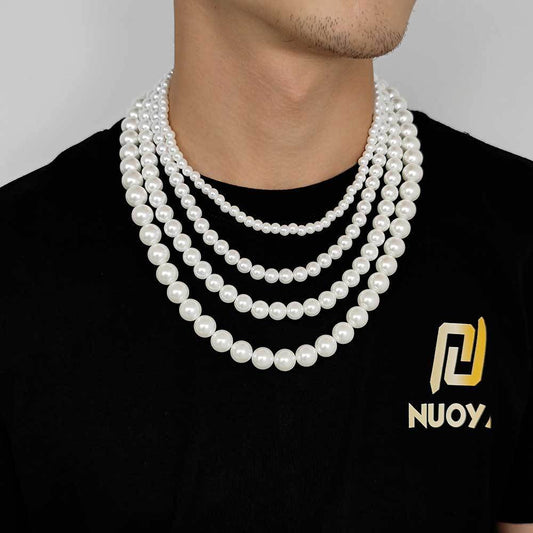 Simple High-grade Personalized Hip Hop Jewelry Pearl Necklace Ornament Women