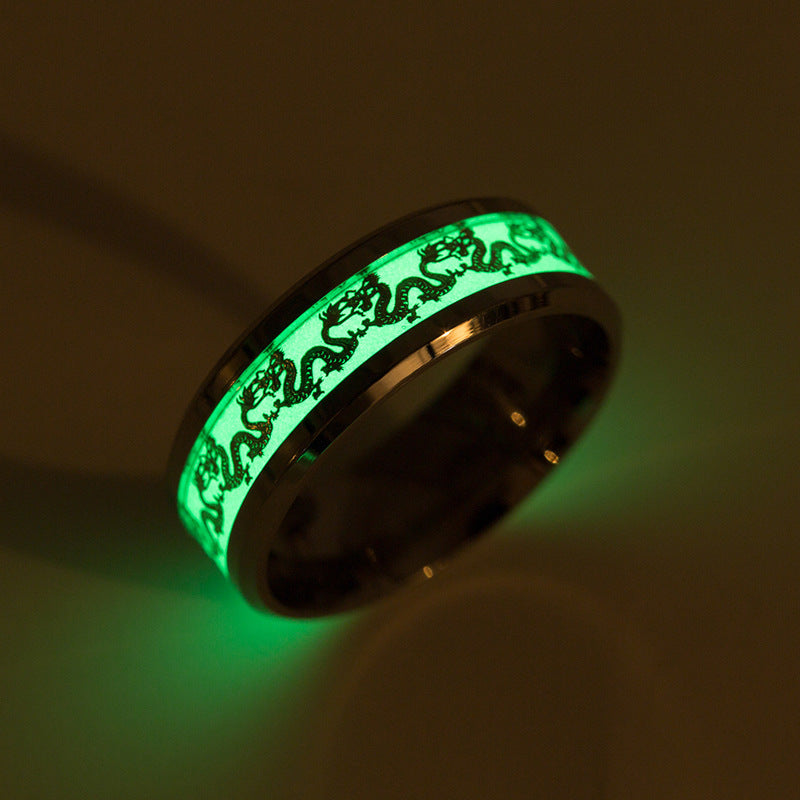 Luminous titanium steel ring