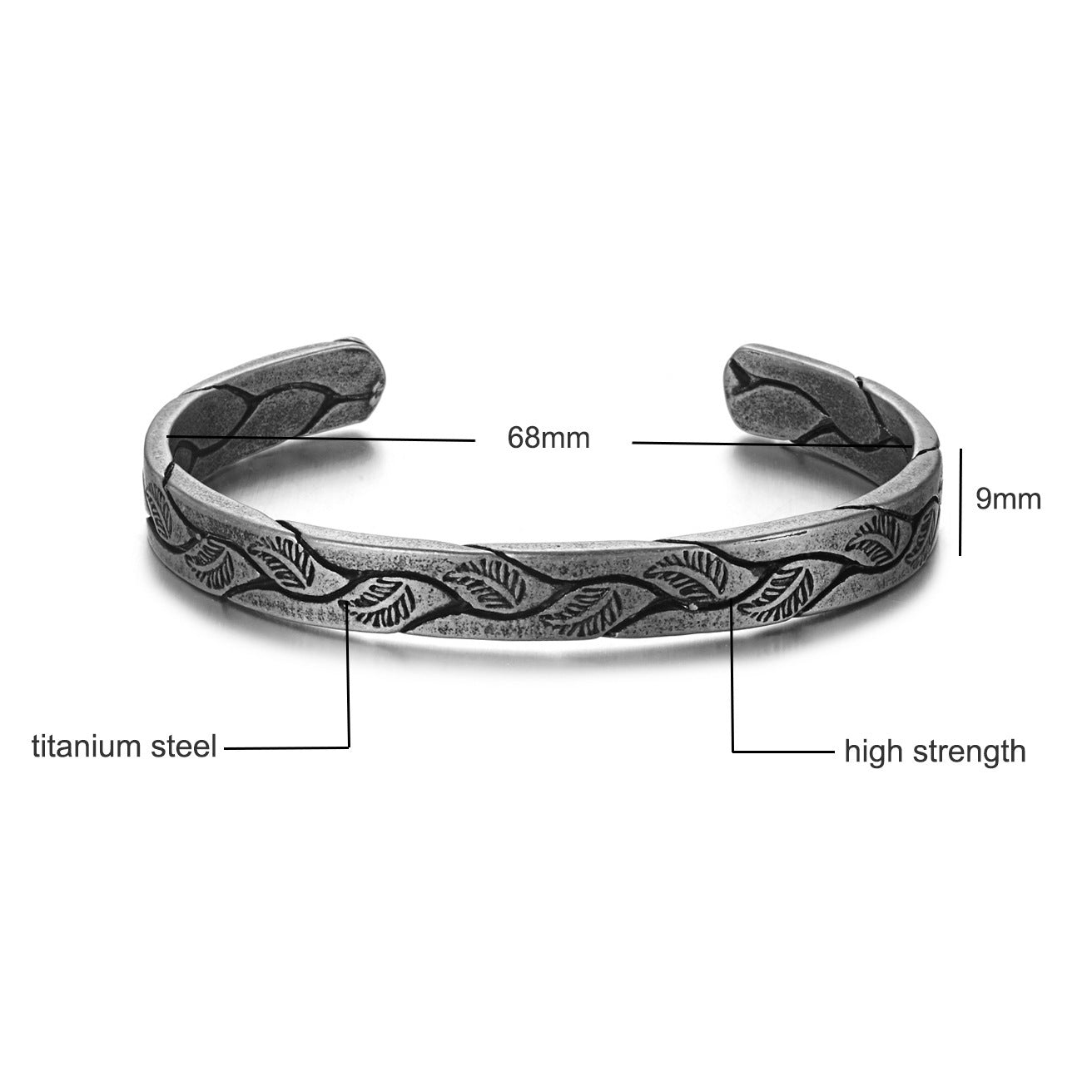 Vintage Viking Cuff Titanium Steel Bracelet