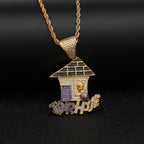 DATNEWDRIP Iced Out Trap House Pendant
