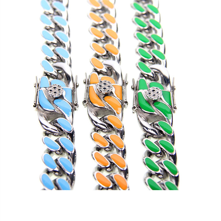 Men's Color Epoxy Hip Hop Cuban Chain