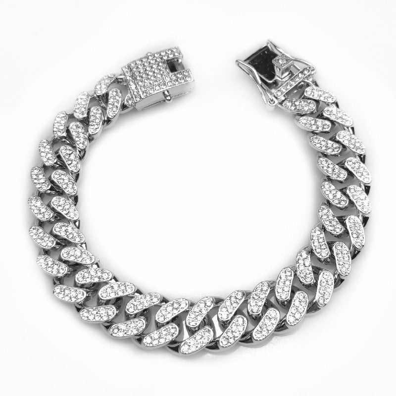 Dense Diamond Men's Cuban Link Chain Necklace Hip Hop