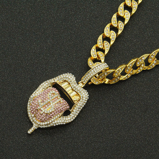 Hip-hop Rap Rap Decorated With Diamond Necklace