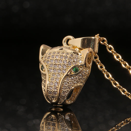 Personality Jewelry Hip-hop Exaggerated Leopard Pendant