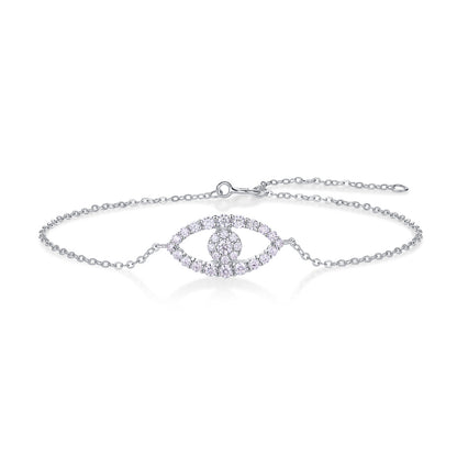Moissanite Diamond Eye Shape Charm S925 Silver Bracelet