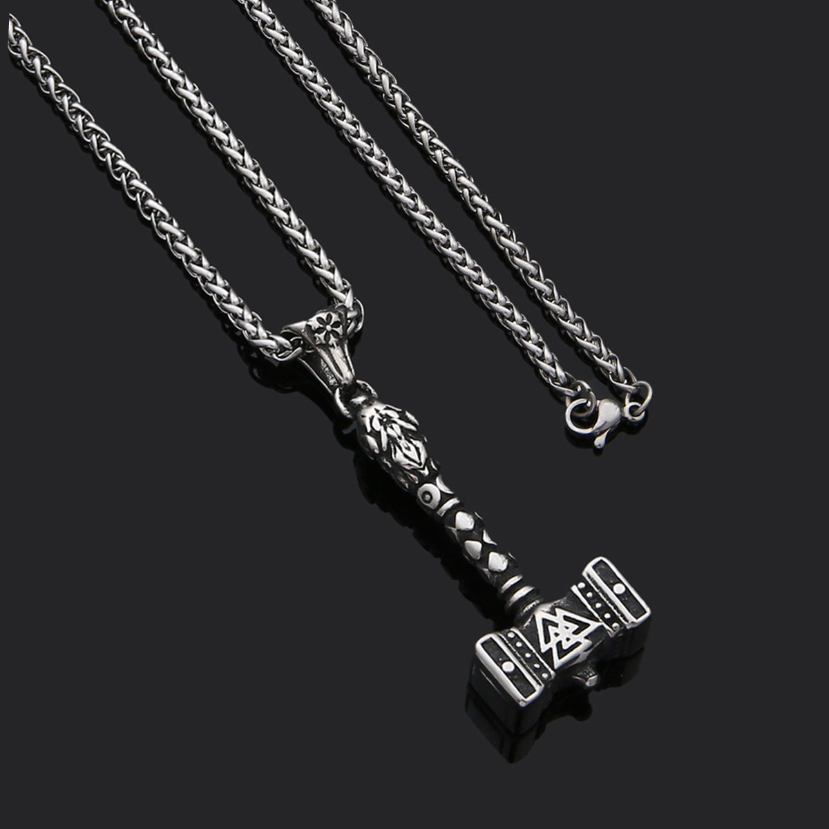 Viking Thor's Hammer Stainless Steel Pendant