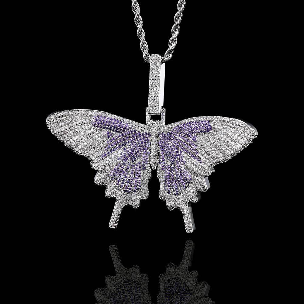 Hip Hop Large Butterfly Pendant Real Gold Electroplating Trendy Necklace