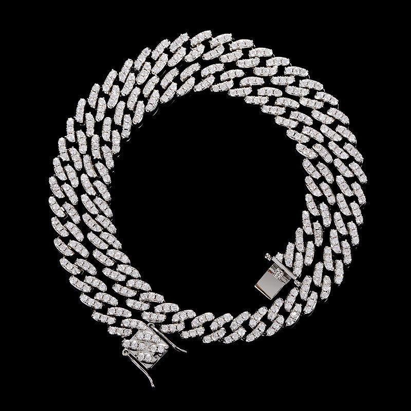 Zircon Cuba chain men's and women's simple hip-hop Necklace