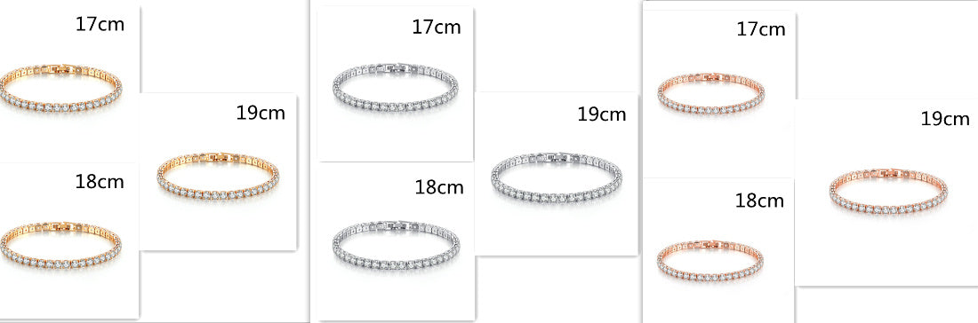 Zircon Bracelet Single Row 4mm Round Full Diamond Tennis Chain Cross-border Hip Hop Jewelry