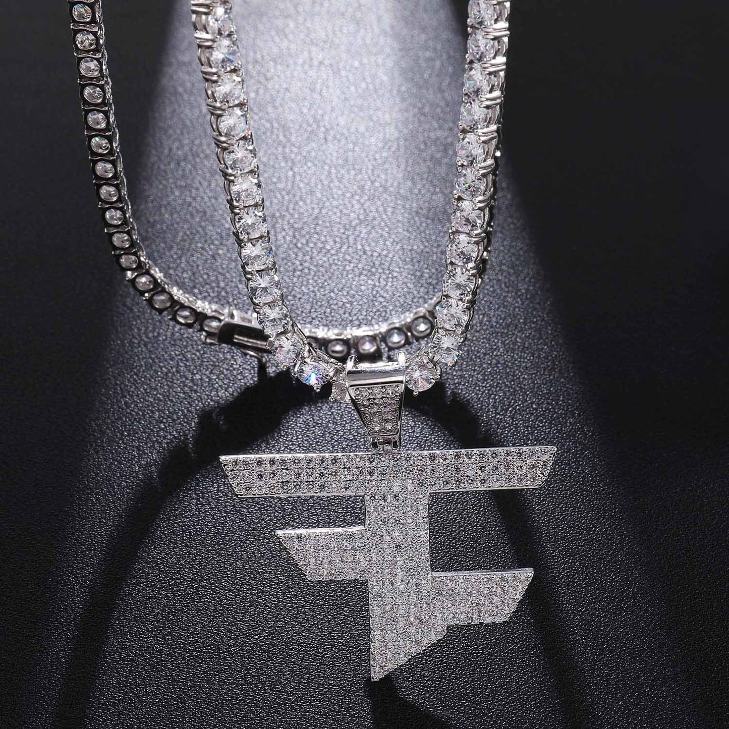 Hiphop Cross Border Fashion Brand Hip Hop Copper Micro Inlaid Faze Ban Zircon Pendant