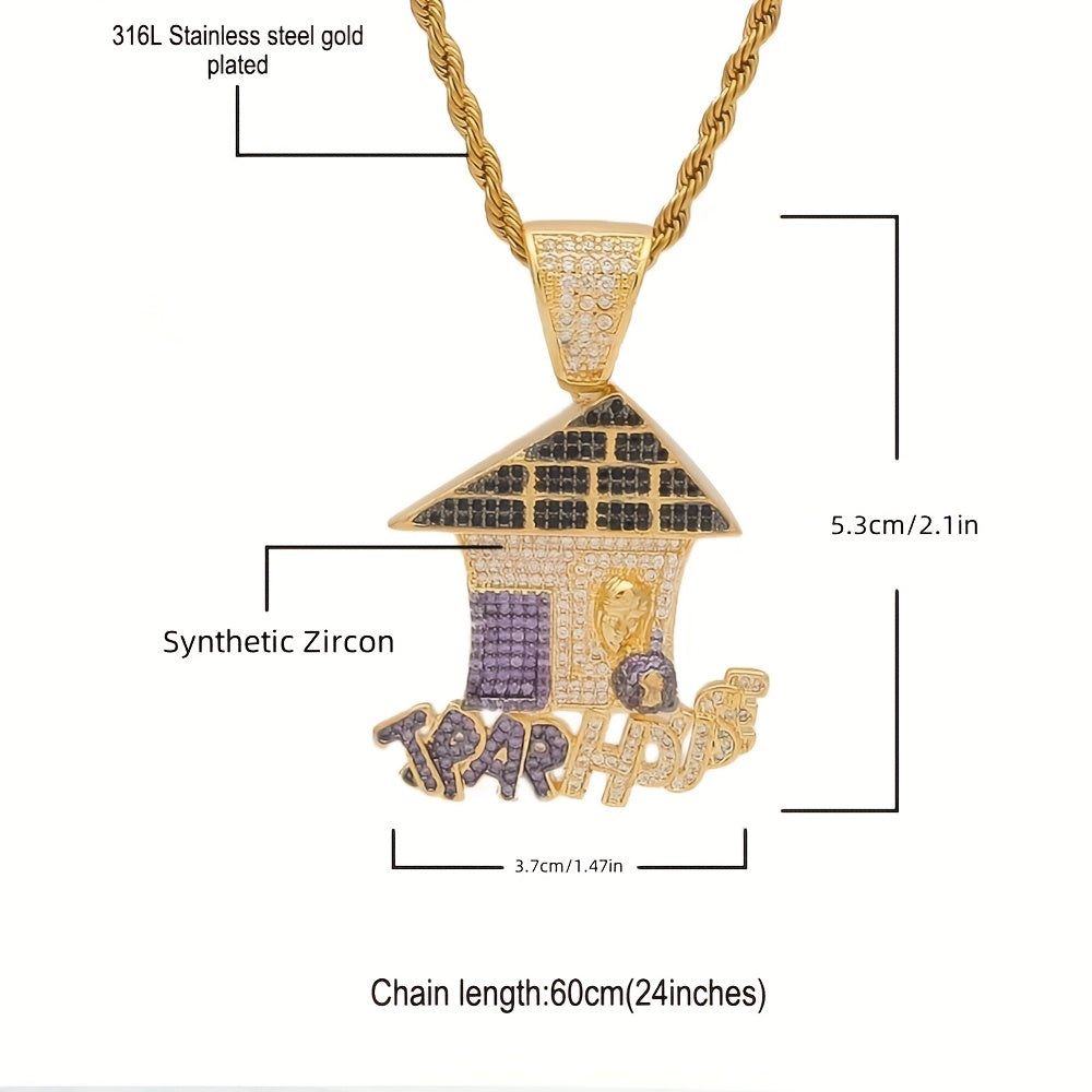 DATNEWDRIP Iced Out Trap House Pendant