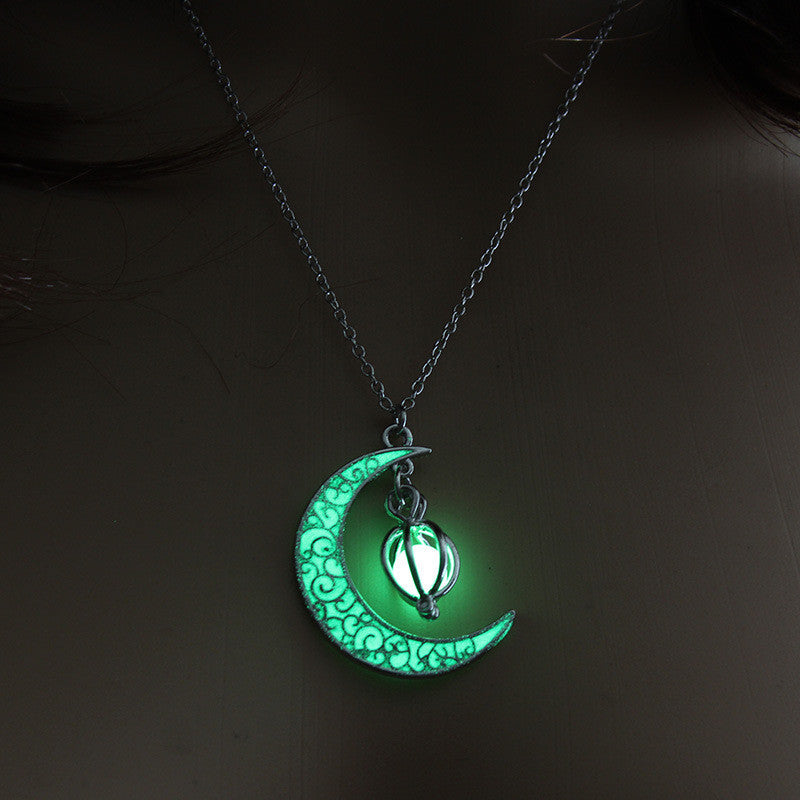 Moon Pumpkin Pendant Luminous Stone Luminous Necklace